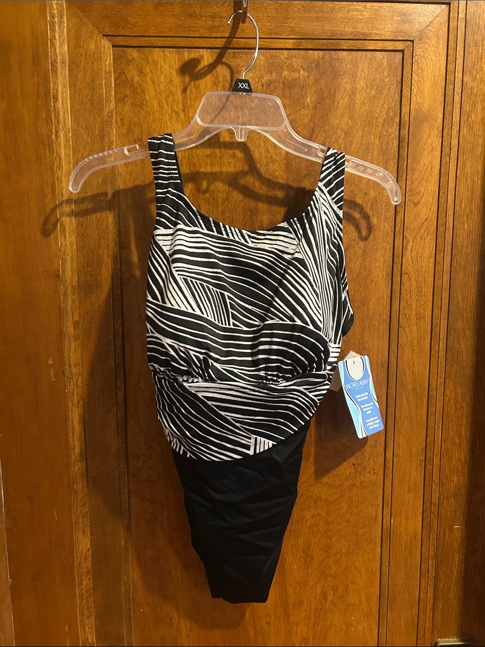 Inches Away Black & White Patterned One-Piece Swimsuit
